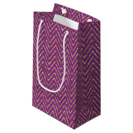 Deep Pink und Gold Zig-Zags Geschenktasche Kleine Geschenktüte