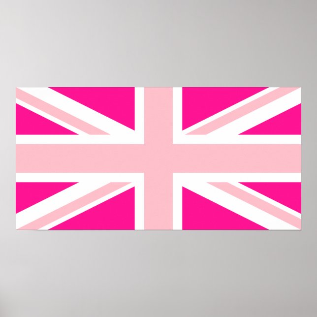 Deep Pink Union Jack Poster (Vorne)