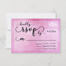 Deep Pink Watercolor Mandala Modern Wedding RSVP