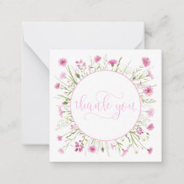Deep Pink Wildblume Personalisiert Danke Mitteilungskarte