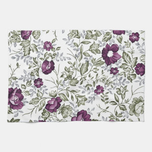 Deep Purple mit Blumen Handtuch