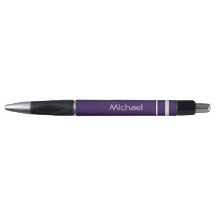 Deep Purple mit Silber Stripes   personifizieren Kugelschreiber