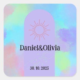 Deep Purple Soft Weeding Stuff Quadratischer Aufkleber