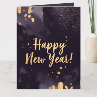 Deep Purple Strokes-New Year's Card Karte