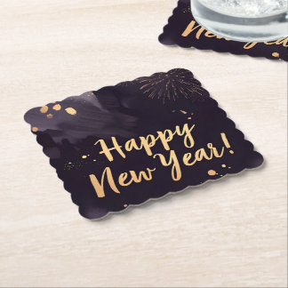 Deep Purple Strokes-New Year's Card Untersetzer