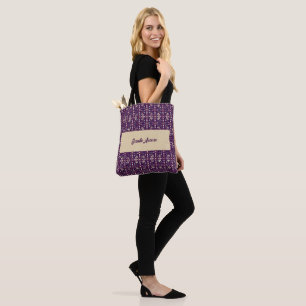 Deep Purple und gedämpfte erdige abstrakte Geometr Tasche