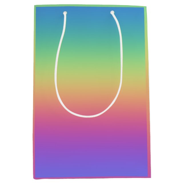 Deep Rainbow Gradient Gift Bag Mittlere Geschenktüte (Vorderseite)