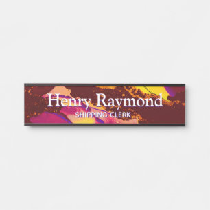 Deep Red Acrylic Flow Art Desk Namplate Türschild