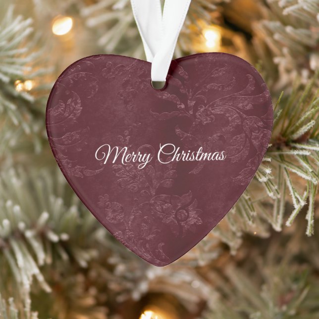 Deep Red Burgundy Floral Christmas (Arbre)