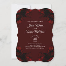 Deep Red Floral Elegante Gotische Hochzeit