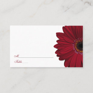 Deep Red Gerber Daisy Mariage Cartes de Place