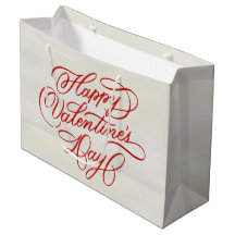 Deep Red Happy Valentines Day Calligraphy