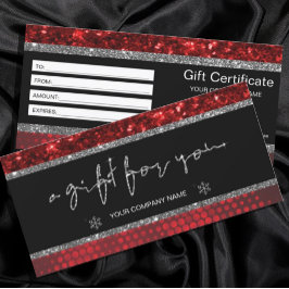 Deep Red Imitats Glitzer Lights Geschenkgutschein