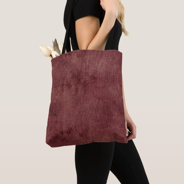 Deep Red Imitats Linen (Leinenlook) Tasche (Von Nahem)