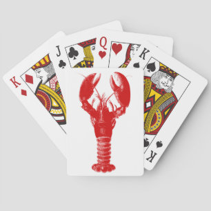 Deep Red Lobster auf Weiß  Spielkarten