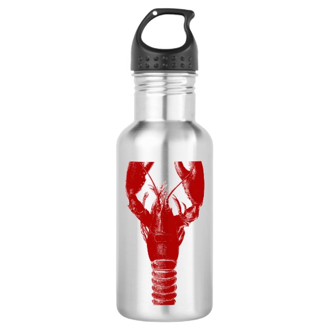 Deep Red Lobster Edelstahlflasche (Vorderseite)
