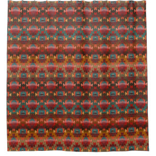 Deep Red, Ombre Southwestern Style Duschvorhang