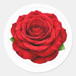 Deep Red Rose Round Envelope Seal Sticker