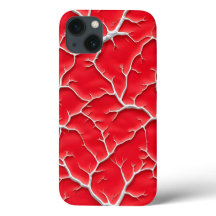 Deep Red Vein iPhone Case with Organic Texture