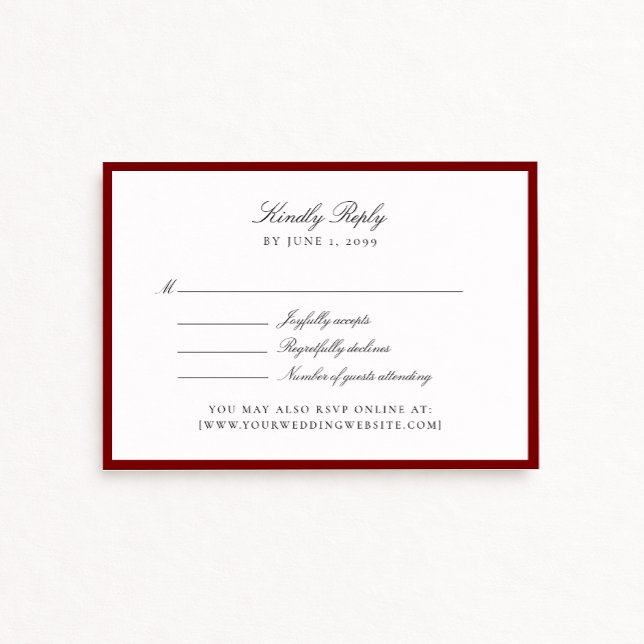 Deep Red Wedding Rsvp card (Von Creator hochgeladen)