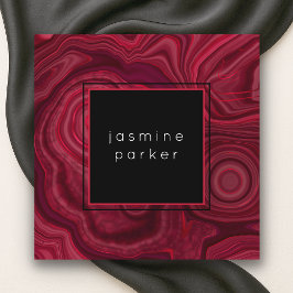 Deep Rose Abstrakt Agate Marble Muster Quadratische Visitenkarte