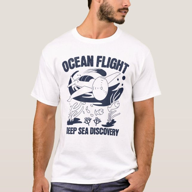 Deep Sea & Aircraft Doodle T-Shirt (Vorderseite)