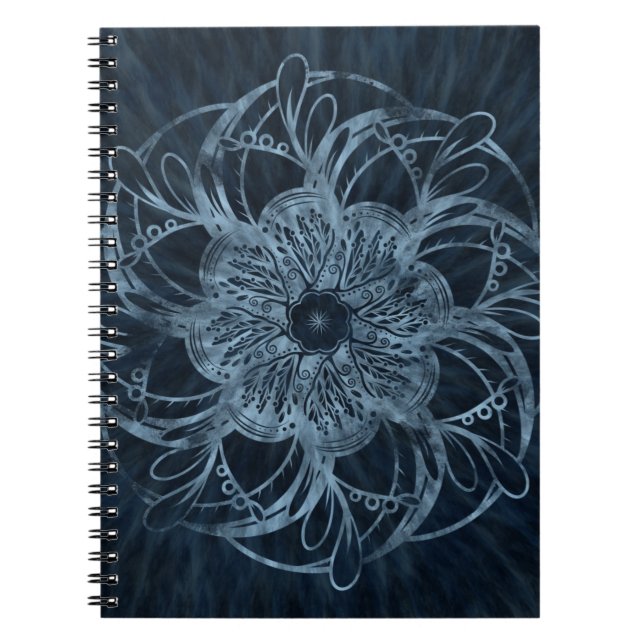 Deep Sea Blue Mandala Notebook Notizblock (Vorderseite)