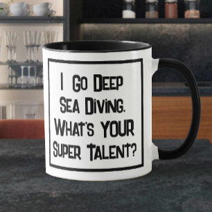 Deep Sea Diver Super Talent. Mug à café à deux ton