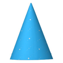 Deep Sky Blue - Fallender Stars Party Hat
