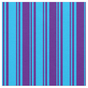 Deep Sky Blue und Indigo Lines Stoff