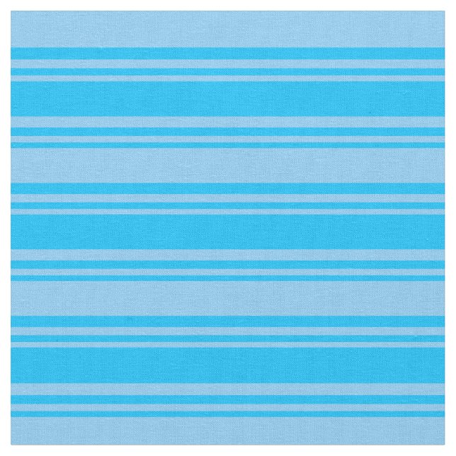 Deep Sky Blue und Light Sky Blue Farbstreifen Stoff (Nahaufnahme)
