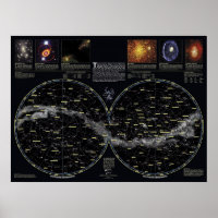 Deep Sky Star Chart Poster