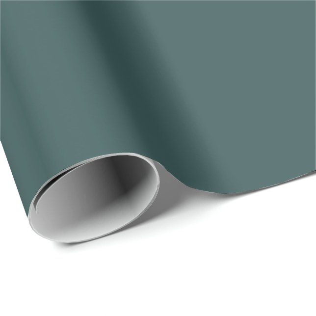 Deep Slate Green Solid Geschenkpapier (Rolleneckpunkt)