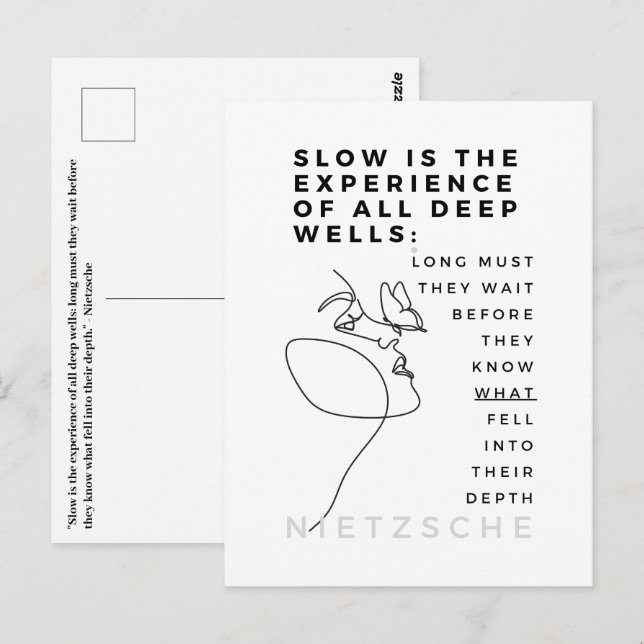 Deep Soul Introvert Philosophie Zitat Nietzsche Postkarte (Vorne/Hinten)