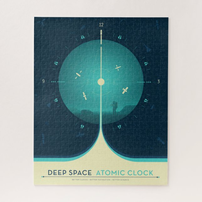 Deep Space Atomic Clock Poster, Blue Version. (Vertikal)