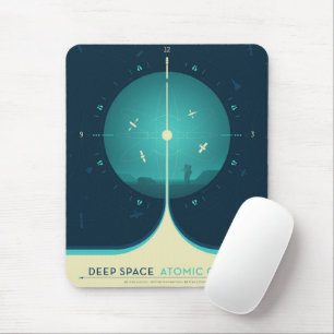 Deep Space Atomic Clock Poster, Blue Version. Mousepad