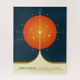 Deep Space Atomic Clock Poster, Orange Version.
