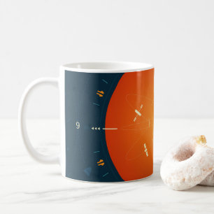 Deep Space Atomic Clock Poster, Orange Version. Kaffeetasse