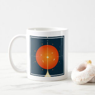 Deep Space Atomic Clock Poster, Orange Version. Kaffeetasse