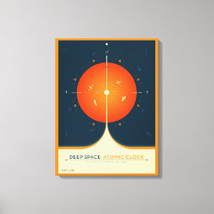 Deep Space Atomic Clock Poster, Orange Version. Leinwanddruck