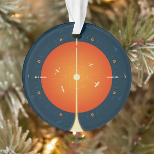 Deep Space Atomic Clock Poster, Orange Version. Ornament