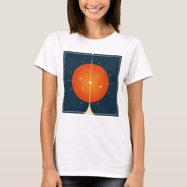 Deep Space Atomic Clock Poster, Orange Version. T-Shirt (Vorderseite)