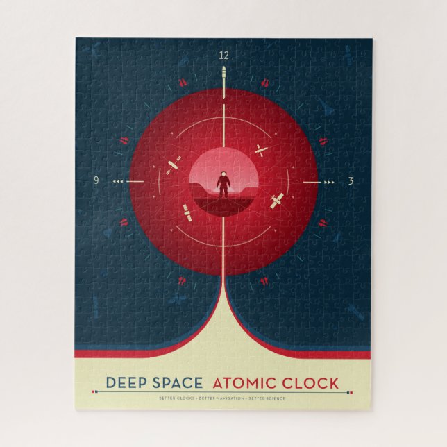 Deep Space Atomic Clock Poster, Red Version. (Vertikal)