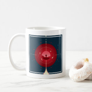 Deep Space Atomic Clock Poster, Red Version. Kaffeetasse