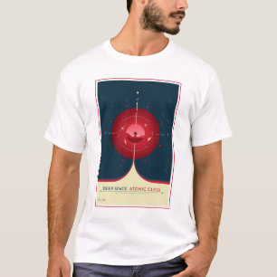 Deep Space Atomic Clock Poster, Red Version. T-Shirt