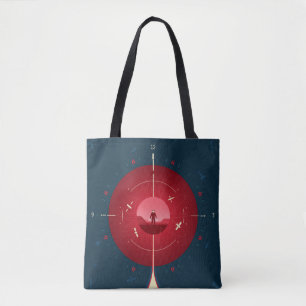 Deep Space Atomic Clock Poster, Red Version. Tasche