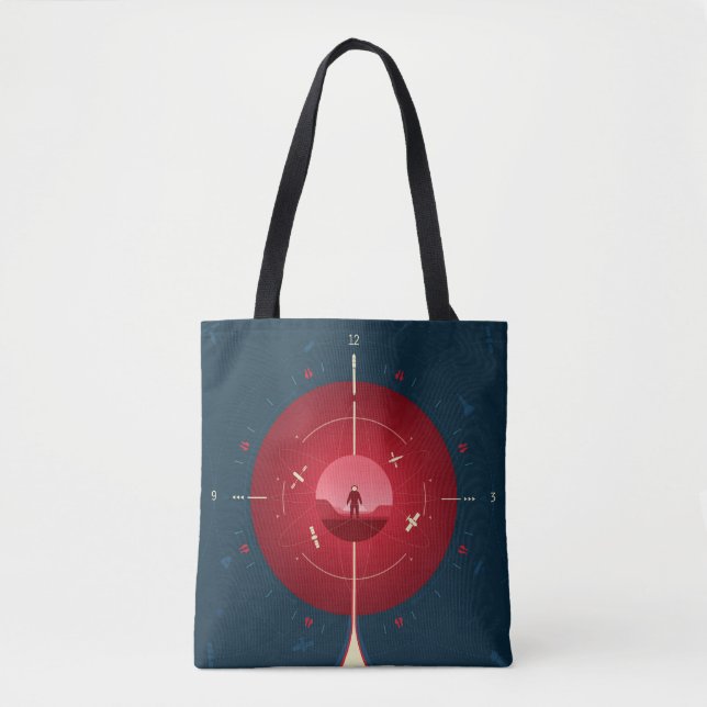 Deep Space Atomic Clock Poster, Red Version. Tasche (Vorderseite)