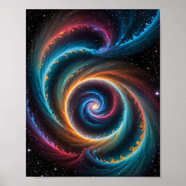 Deep Space Vortex und Swirling Galaxy Poster (Vorne)