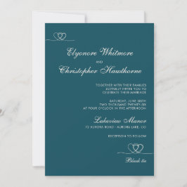 Deep Teal  Modern Chic Mix and Match Wedding Einladung