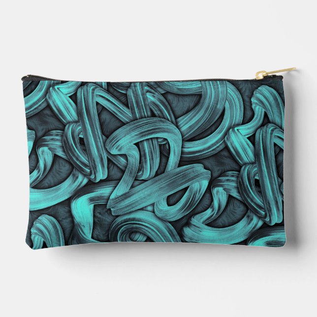 deep thought - black and teal : zubehörtasche (Rückseite)